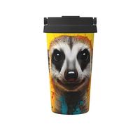 WZYCWB Meerkat Printed Vacuum Flask - 24-Hour Coffee Cup That Keeps hot or Cold, Portable and Leak-Proof Design