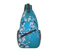 WZYCWB Men's Cherry Blossom Print Crossbody Sling Bag - Casual Shoulder Backpack with Adjustable Strap for Running, Hiking & Daily Commutes