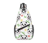 WZYCWB Men's cute panda bamboo star Print Crossbody Sling Bag - Casual Shoulder Backpack with Adjustable Strap for Running, Hiking & Daily Commutes