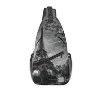 WZYCWB Men's Eiffel Tower Pattern Print Crossbody Sling Bag - Casual Shoulder Backpack with Adjustable Strap for Running, Hiking & Daily Commutes
