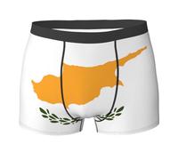 WZYCWB Men's Flag of Cyprus Printed Comfortable and Breathable Boxer Briefs, Soft and Elastic, Black, L
