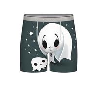 WZYCWB Men's Quick-Drying and Breathable Long Underwear - Little ghost jumping L print (S-2XL) Light Grey