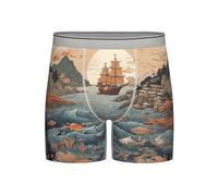 WZYCWB Men's Quick-Drying and Breathable Long Underwear - Mountains and Seas M print (S-2XL) Light Grey