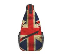 WZYCWB Men's Vintage British Flag Print Crossbody Sling Bag - Casual Shoulder Backpack with Adjustable Strap for Running, Hiking & Daily Commutes