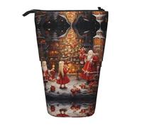 WZYCWB Merry Christmas Season Printed Retractable Pen Holder Suitable for use as a Simple Cosmetic Bag, Wallet, etc.