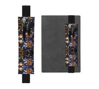 WZYCWB Metal Peonies Printed Large-Capacity PVC Pen Holder + Creative Diary Pen Bag Set with Elastic Band Anti-Slip Design