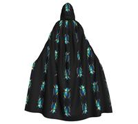 WZYCWB Metallic Beetle Printed hooded cape suitable for masquerade, Halloween party cosplay props