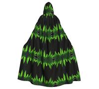 WZYCWB Metallic Palm Frond Printed hooded cape suitable for masquerade, Halloween party cosplay props