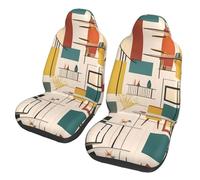WZYCWB Mid Century Modern Car Seat Protectors (2 Pack) - Vehicle Seat Covers for Sedan, SUV, Truck & Van, Interior Protection