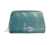WZYCWB Middle Goose River Printed Leather Cosmetic Bag - Stylish and Portable Cosmetic Storage Bag