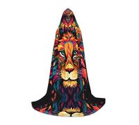 WZYCWB Mighty Lion L Printed youth hooded cloak perfect for wizards and role-play costumes (S-L)