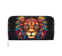 WZYCWB Mighty Lion Printed zippered wallet perfect for travel, business, and everyday wear. Holds cell phones and cash.