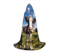 WZYCWB milk cow M Printed youth hooded cloak perfect for wizards and role-play costumes (S-L)