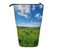 WZYCWB Milk Cow Printed Retractable Pen Holder Suitable for use as a Simple Cosmetic Bag, Wallet, etc.
