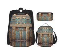 WZYCWB Miraculous Frescoes School Bag + Pencil case + Lunch Bag Combination Backpack Suitable for Everyday Commuting