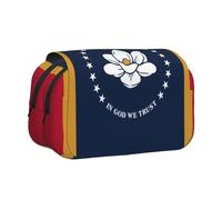 WZYCWB Mississippi State Flag Patterned Portable Pencil Case ideal for organizing pens in the office or storing makeup brushes