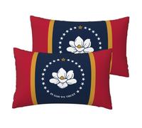 WZYCWB Mississippi State Flag Printed 2-pack pillowcases, ideal for bedroom sofas