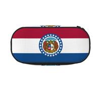 WZYCWB Missouri State Flag Large Capacity Pencil Bag - Multifunctional Storage Box, Portable and Durable Pencil Bag for Office and School Supplies