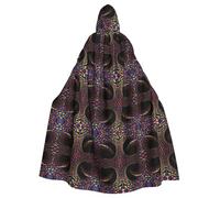 WZYCWB Mobius Strip Printed hooded cape suitable for masquerade, Halloween party cosplay props