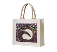 WZYCWB Mobius Strip Printed three-dimensional canvas tote bag suitable for travel, work, fitness, camping and beach carrying