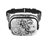 WZYCWB Monkey Abstract Figure Sports Waist Bag, Trendy and Fashionable Crossbody Bag, Lightweight Travel Small Bag