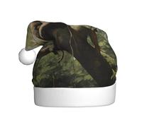 WZYCWB Monkey sitting on a tree Adult Christmas hat, unisex, Santa Claus, Christmas, Halloween, holiday party adult plush Christmas hat