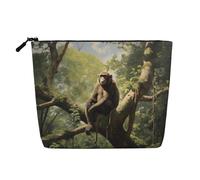 WZYCWB Monkey sitting on a tree Patterned cosmetic bag, travel cosmetic bag, multifunctional storage bag, storage for daily necessities