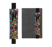 WZYCWB Monsters Printed Large-Capacity PVC Pen Holder + Creative Diary Pen Bag Set with Elastic Band Anti-Slip Design