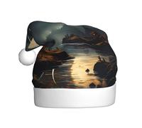 WZYCWB Moon Stars and Planets Adult Christmas hats and printed party hats are perfect for New Year's Christmas and family parties