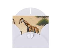 WZYCWB Mother and child giraffe Patterned White Holiday Card (6x4) with Envelope. Suitable for birthdays, weddings, and condolences.