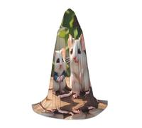 WZYCWB Mother and child rats M Patterned Hooded Cape Cosplay Costume - Holiday Party Costume Props