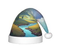 WZYCWB Mountains under white clouds Patterns Fun Christmas Party Hat, Class Party Activity Holiday Christmas Decoration Hat