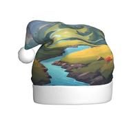 WZYCWB Mountains under white clouds Printed Santa Hats - Perfect for Christmas Eve, New Year's Eve, and Holiday Parties