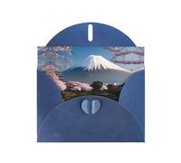WZYCWB Mt. Fuji in early spring Blue Printed Christmas cards, wedding invitations, exquisite envelope cards