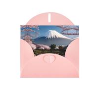 WZYCWB Mt. Fuji in early spring Pink Printed Christmas cards, wedding invitations, exquisite envelope cards