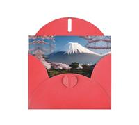 WZYCWB Mt. Fuji in early spring Red Printed Christmas cards, wedding invitations, exquisite envelope cards