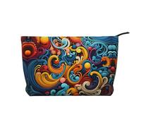 WZYCWB Multicolored Stripes Patterned Toiletry Storage Bag, Essential for organizing Cosmetics and Skincare Products.