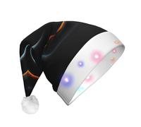 WZYCWB Mysterious Cosmic Black Holes Patterned Santa Hat | Plush Glowing Holiday Hat for Christmas, New Year's, and Party Events