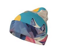 WZYCWB National Geographic Wolf Patterns Knit Hat, Warm and Comfortable Winter Hat, Windproof and Breathable for Cold Seasons Black