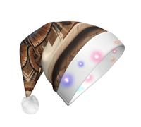 WZYCWB Native American Painting Adult New Year Christmas hat, with LED lights, unisex plush Christmas hat, New Year Christmas party gift