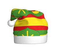 WZYCWB Native Hawaiian Flag Adult New Year Santa Hat, Unisex Decorative Hat, Christmas New Year Party, 15.7 Inch High Plush Santa Hat