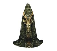 WZYCWB Natural Light Deer Head L Patterned Hooded Cape Cosplay Costume - Holiday Party Costume Props