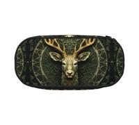 WZYCWB Natural Light Deer Head Large Capacity Pencil Bag - Multifunctional Storage Box, Portable and Durable Pencil Bag for Office and School Supplies