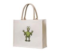 WZYCWB Naughty frog Printed three-dimensional canvas tote bag suitable for travel, work, fitness, camping and beach carrying