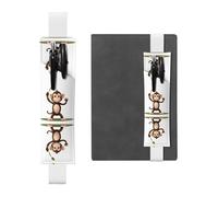 WZYCWB Naughty Monkey Leather Pen Holder Bookmark, Adjustable Leather Pen Holder, Perfect for Back to School Christmas Gifts