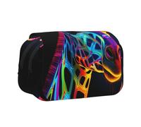 WZYCWB Neon Giraffe Printing Portable Pencil Case ideal for organizing pens in the office or storing makeup brushes