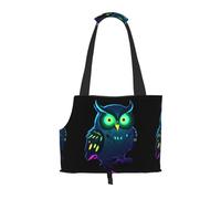 WZYCWB Neon Owl Nightvision Lightweight travel bag for cats & breathable small dog shoulder bag for easy portability