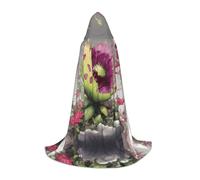 WZYCWB Neon Venus Flytrap Printed M Wizard Cape, Themed Party Costume, Adult & Teen Cosplay Cape, Sizes S, M, L
