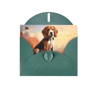 WZYCWB Nerdy Beagle Dark Green Printed Christmas cards, wedding invitations, exquisite envelope cards