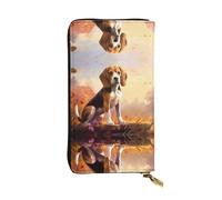 WZYCWB Nerdy Beagle Leather wallet, zipper compartment large capacity, good gift for friends, 7.5 * 4.1 inch long clutch, Black, One Size, Black, One Size